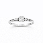 Pierścionek z białego złota z brylantem