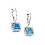 Kolczyki w białym złocie z topazami