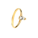 Pierścionek ze złota z diamentem w szlifie łezki