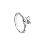 Pierścionek z białego złota z brylantem