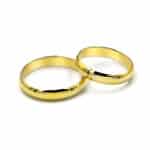 Obrączka półokrągła z żółtego złota *4mm