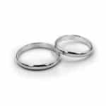 Obrączka półokrągła z białego złota *3mm