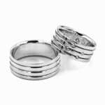 Obrączka płaska z białego złota *8mm