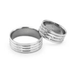 Obrączka płaska z białego złota *8mm - obrazek 5