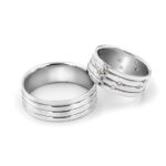 Obrączka płaska z białego złota *8mm - obrazek 4