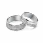 Obrączka fantazyjna z białego złota *7mm