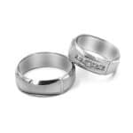 Obrączka fantazyjna z białego złota *7mm