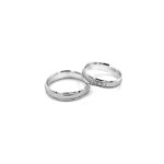 Obrączka półokrągła zdobiona z białego złota *5mm - obrazek 4
