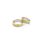 Obrączka płaska dwukolorowa ze zdobieniem *6mm - obrazek 2