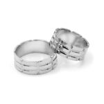 Obrączka zdobiona z białego złota *8mm - obrazek 6