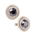 Kolczyki w różowym złocie z czarnymi brylantami