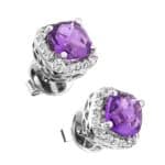 Kolczyki z białego złota z ametystami