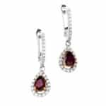 Kolczyki z białego złota z rubinami