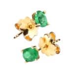 Kolczyki z żółtego złota ze szmaragdami