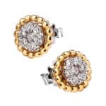 Kolczyki w dwóch kolorach złota z brylantami