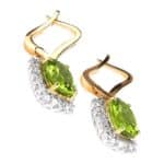 Kolczyki z żółtego złota z oliwinami