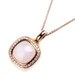 Zawieszka w różowym złocie z kamieniem księżycowym