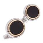 Spinki męskie z onyskem w białym złocie