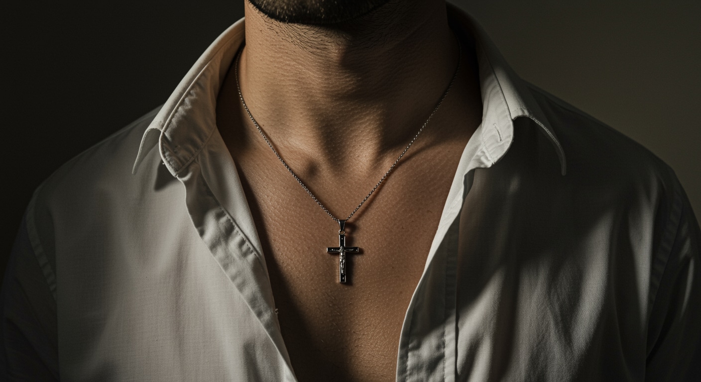 Naszyjniki męskie z krzyżem, medalikiem, zawieszką - jak je stylizować w 2026 roku