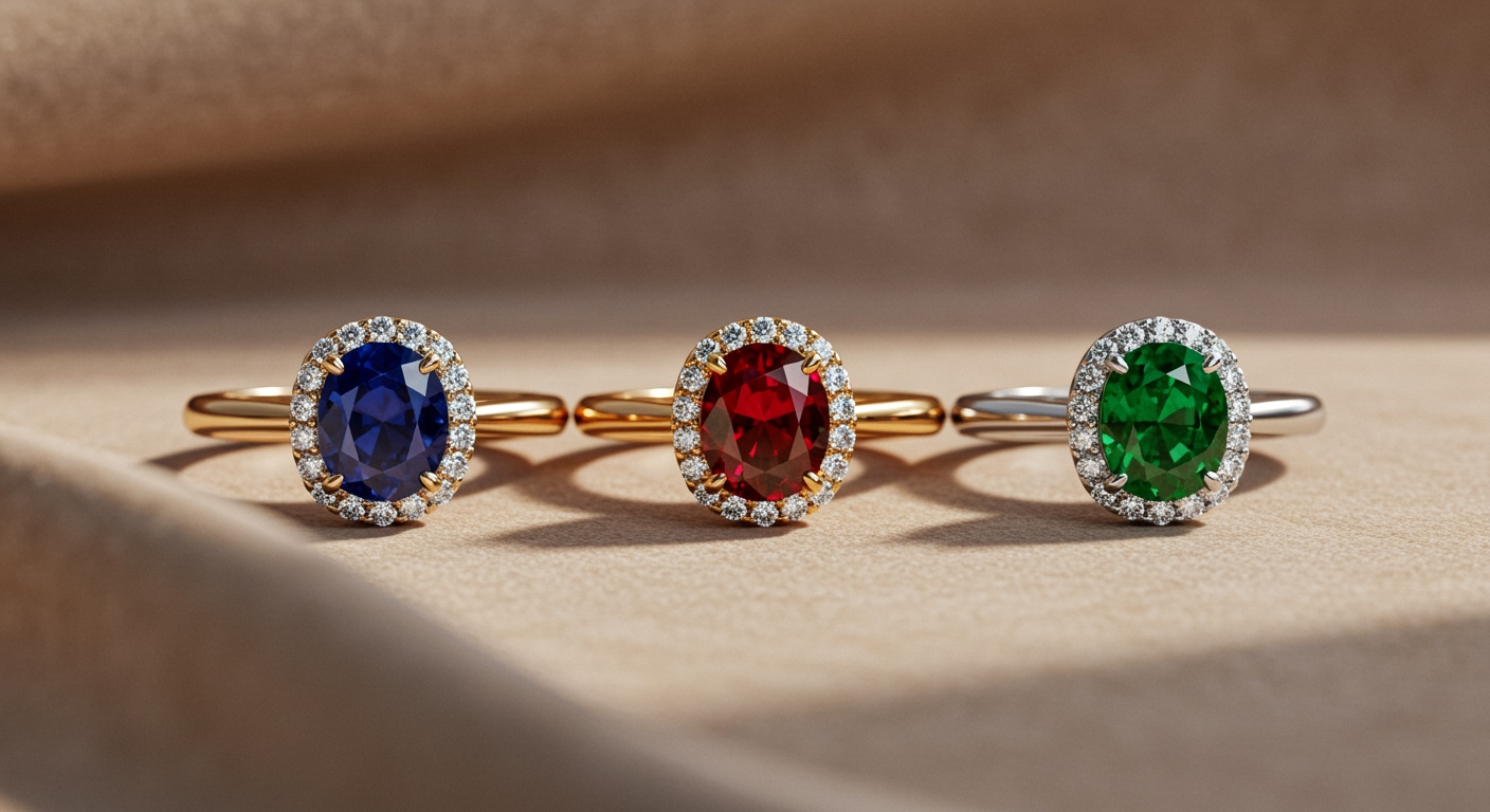 Pierścionki zaręczynowe z kolorowymi kamieniami - szafir, rubin czy szmaragd?