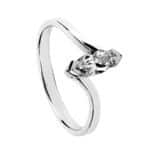 Pierścionek z białego złota z diamentem w szlifie markizy