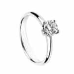 Pierścionek z białego złota z brylantem