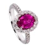 Pierścionek z platyny z rubinem