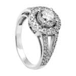Pierścionek z białego złota z brylantami