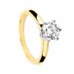 Pierścionek z żółtego złota z brylantem