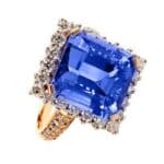 Pierścionek ze złota z tanzanitem
