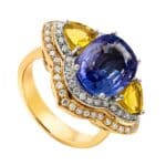 Pierścionek ze złota z tanzanitem