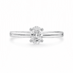 Pierścionek w białym złocie z owalnym diamentem laboratoryjnym