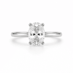 Pierścionek w białym złocie z owalnym diamentem laboratoryjnym