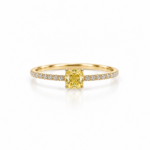 Pierścionek z diamentem Fancy Yellow w żółtym złocie